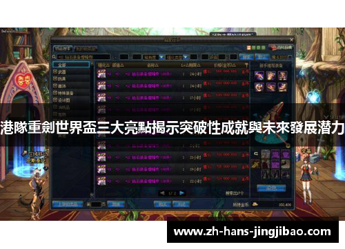 港隊重劍世界盃三大亮點揭示突破性成就與未來發展潜力